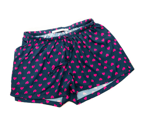 Womens Heart Satin Boxers Navy Pink🇿🇦