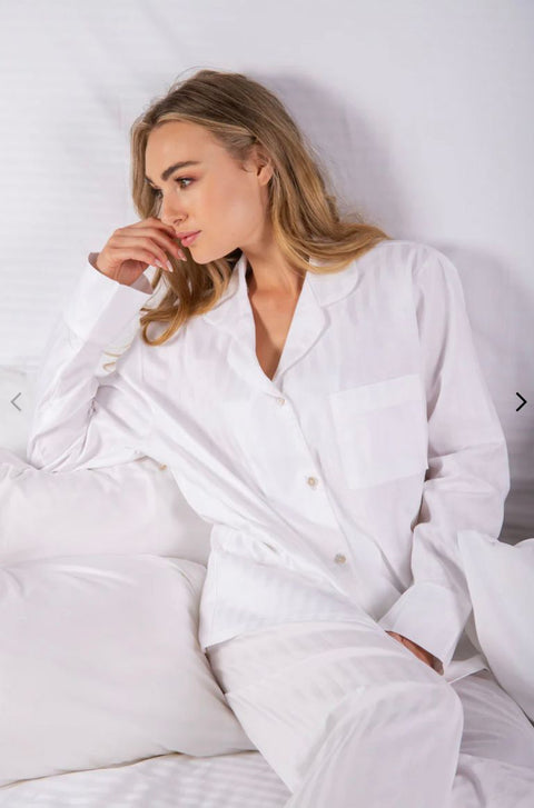 Egyptian cotton SS PJ  White Stripe Long Sleeve/ LRG