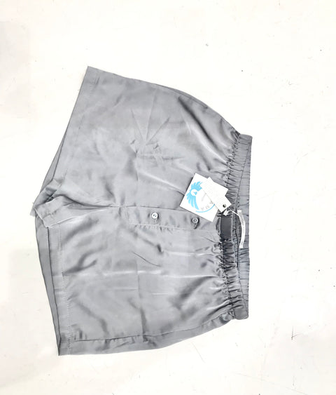 Mens Silver Satin Boxer