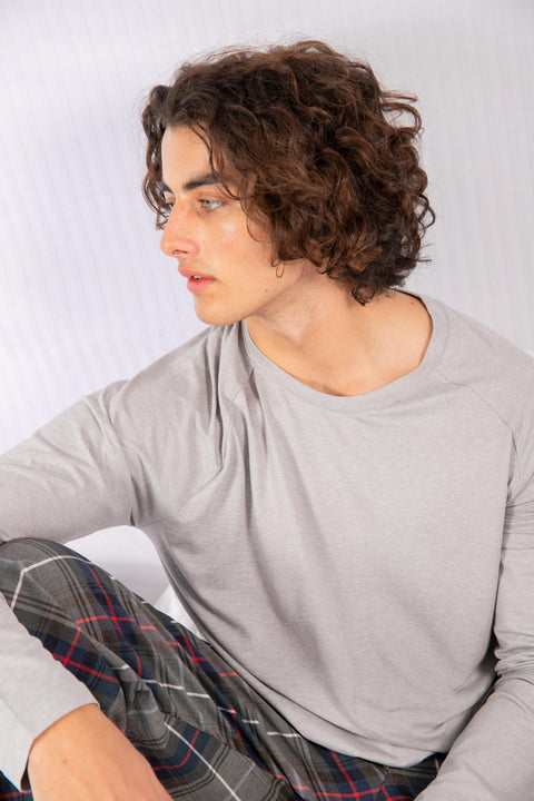 Mens Super Soft Raglan Tee Grey