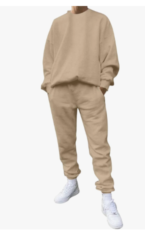Cotton Knit Mens PJS Stone