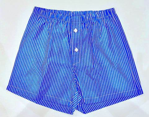 Boxers poly cotton Blue White Stripe Men