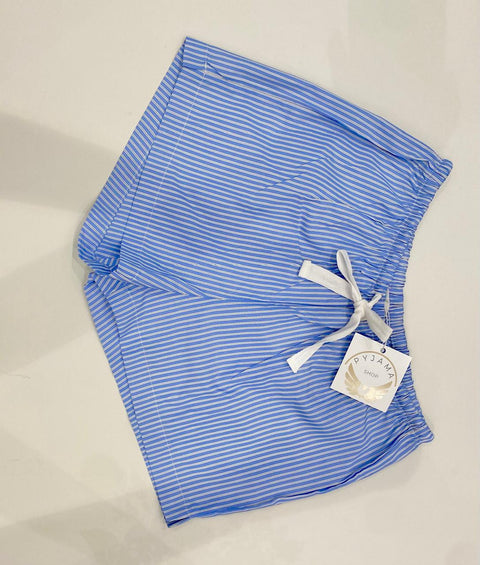 Boxers poly cotton Blue White Stripe Ladies