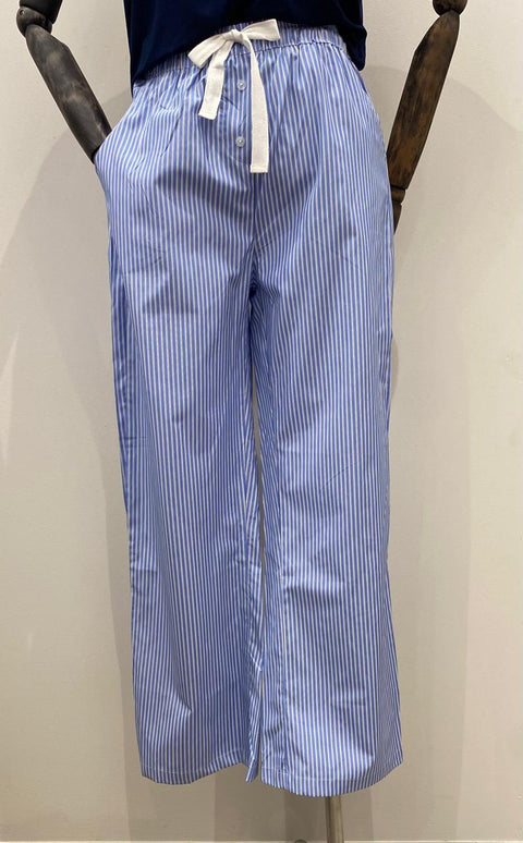 Chill Pants Poly Cotton Stripe Blue/White