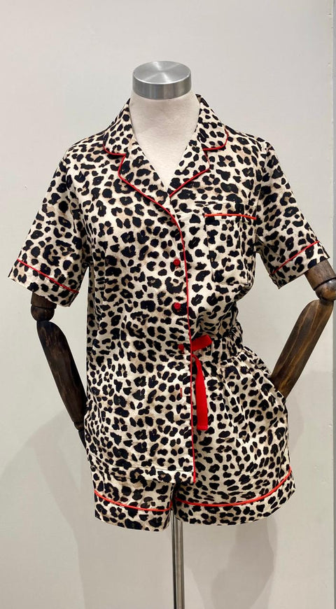 Animal print Cotton Short Sleeve/ Short Set