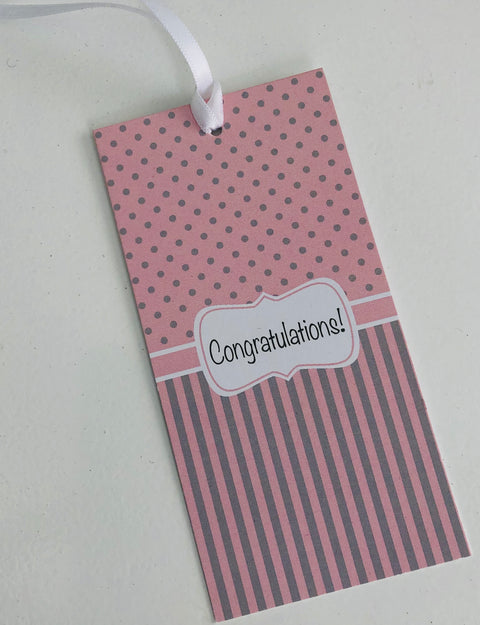 Pink Congratulations Gift Tag