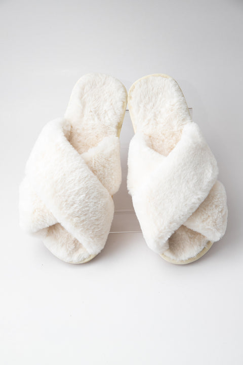 Soft Criss Cross Slipper Warm White