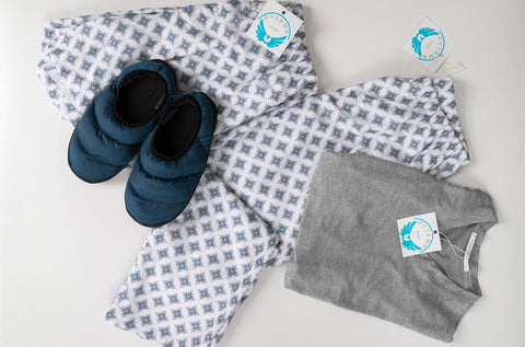 Slipper Quilted Blue His & Hers