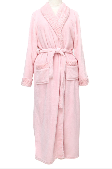 Supersoft Luxury Waffle Collar Robe Pink