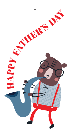 Trumpeting Bear Fathers Day Gift tag